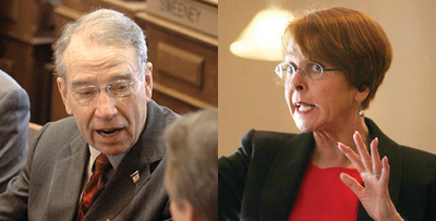 Chuck Grassley and Roxanne Conlin